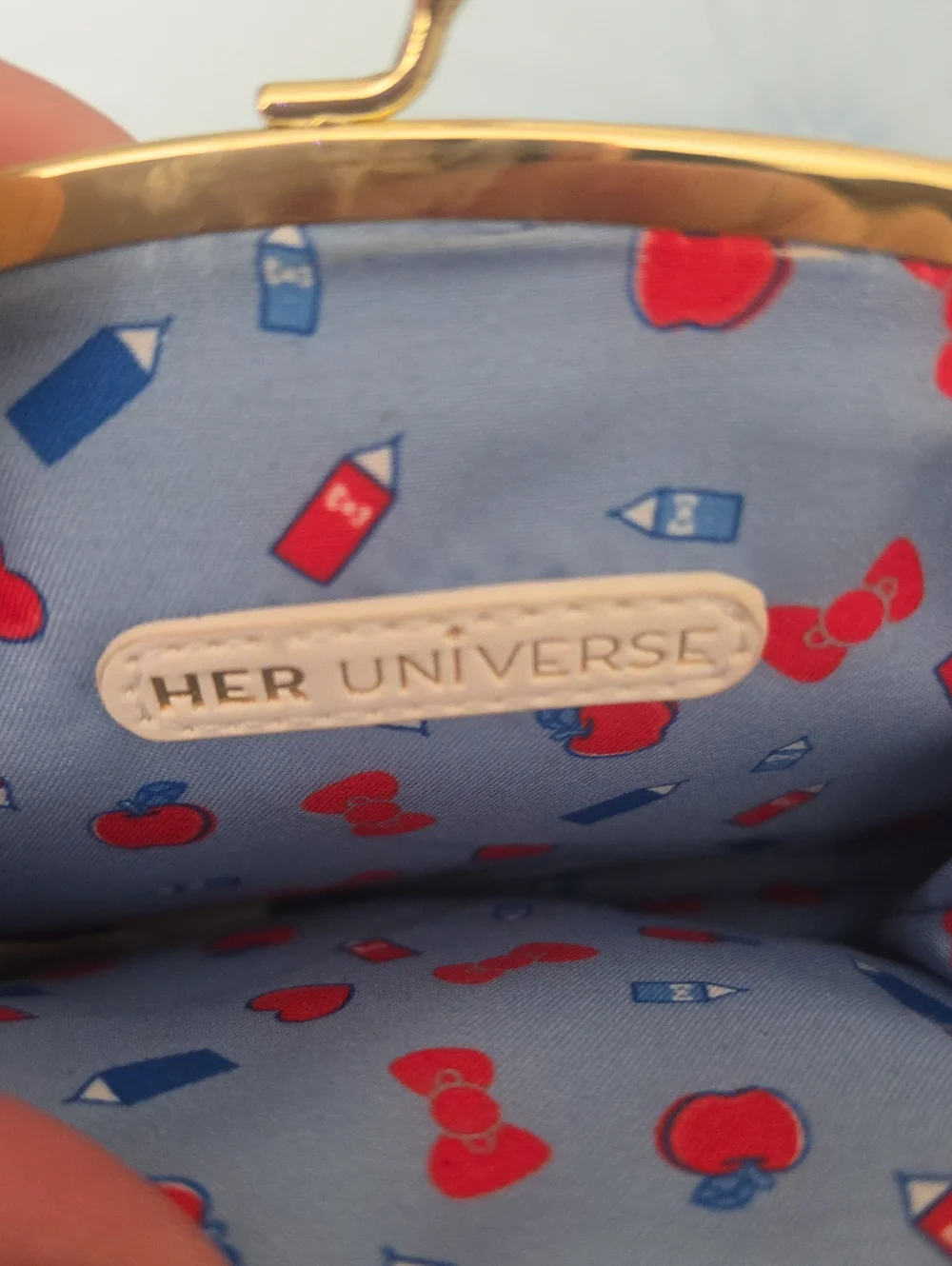 Her Universe Hello Kitty Red and Cream Kiss-Lock Cosmetic Pouch